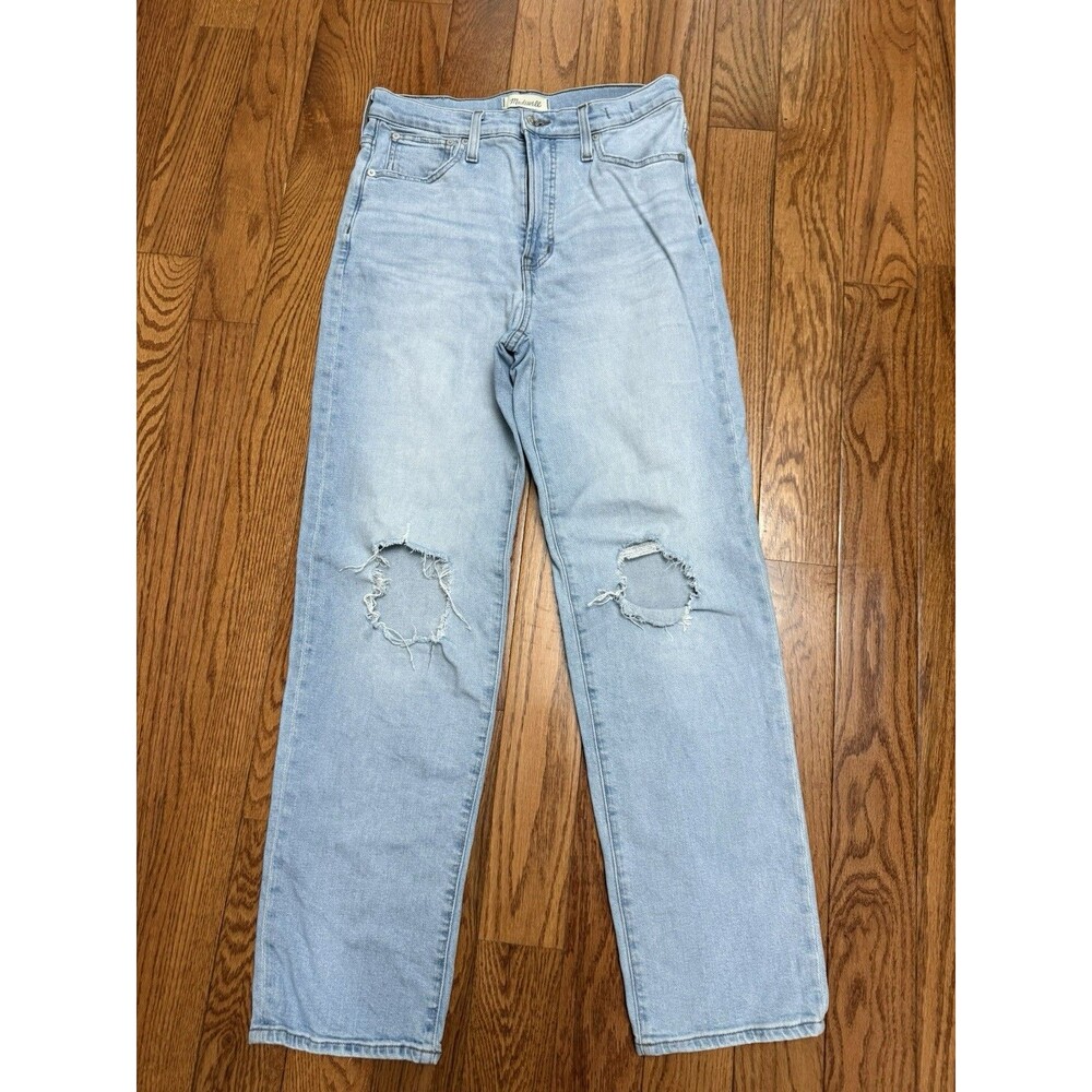 Madewell Jeans Womens 28 The Perfect Vintage Straight Jean Light Wash Distressed